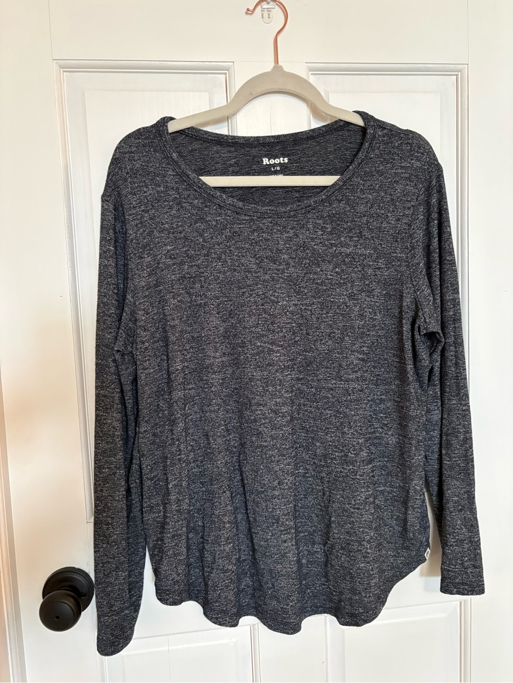Roots Women's Long-Sleeve Crew Top - Dark Heather Gray